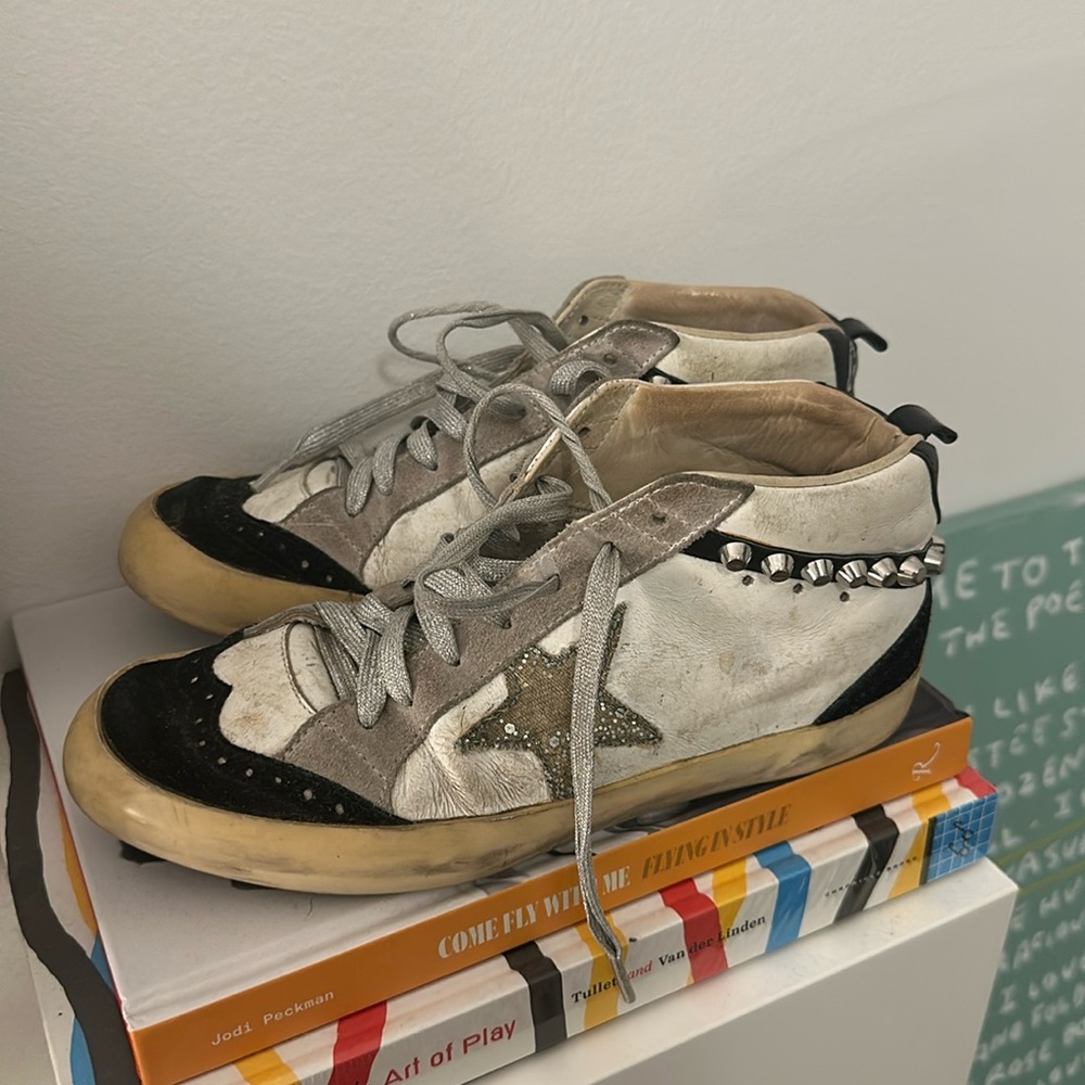 Golden goose mid star studded sneakers